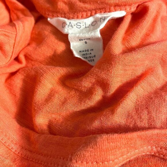 Caslon V-Neck Peplum Long Sleeve Top Pink Small Petite - Picture 3 of 3